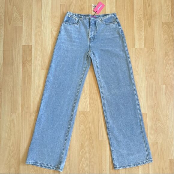 Relaxed Fit No Waistband Wide Leg Baggy Boyfriend Jeans XS / 2, size 25 NEW - Picture 2 of 9